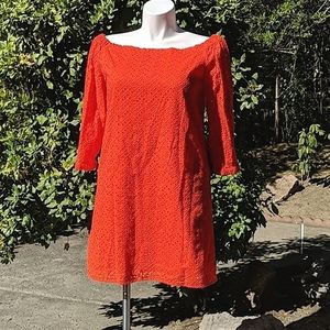 Halogen Orange Eyelet Dress - M